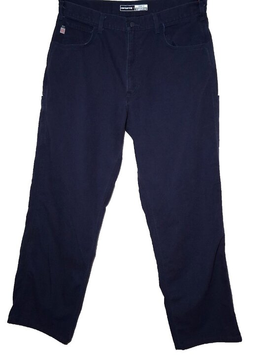 Carhartt Other - Carhartt FR Pants 36x32 Loose Fit Actual Size Blue Mid Weight Canvas CAT 2 2112